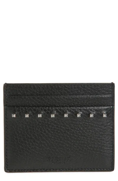 Valentino Garavani Rockstud Leather Bifold Wallet In Black