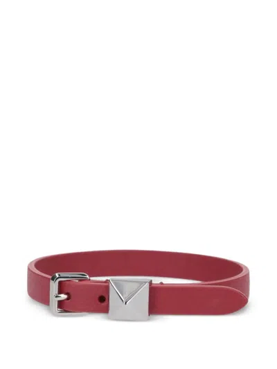 Valentino Garavani Rockstud Leather Bracelet In Brown