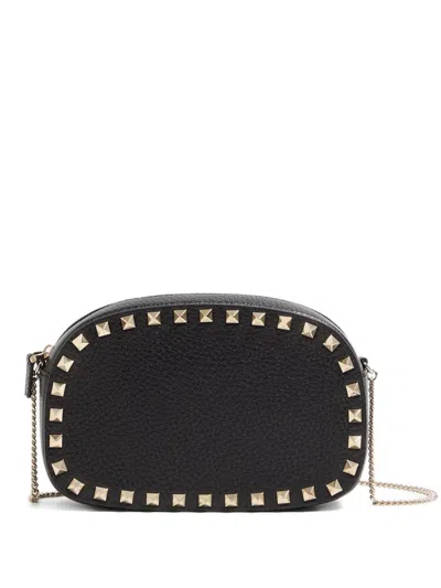 Valentino Garavani Rockstud Leather Crossbody Bag In Black