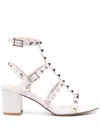 Valentino Garavani Valentino Rockstud Caged 60 Leather Ankle Strap Sandal In Pattern