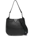 Valentino Garavani Women Hobo Rockstud Leather Shoulder Bag