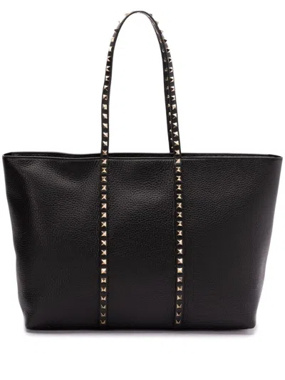 VALENTINO GARAVANI VALENTINO GARAVANI ROCKSTUD LEATHER MEDIUM TOTE