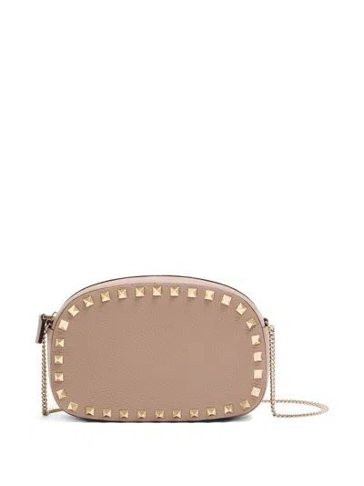Valentino Garavani Rockstud Leather Mini Bag In Neutral