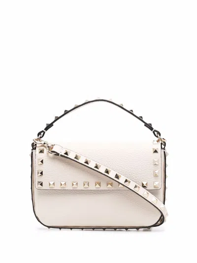 Valentino Garavani Rockstud Leather Mini Bag In Beige