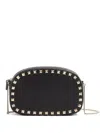 Valentino Garavani Mini Rockstud Leather Crossbody Bag In Black