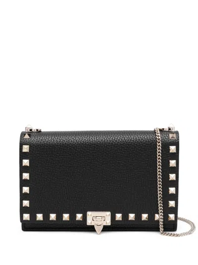 Valentino Garavani Rockstud Leather Mini Bag In Black