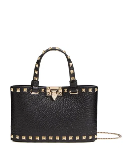Valentino Garavani Rockstud Leather Mini Bag In Black
