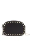 Valentino Garavani Mini Rockstud Leather Crossbody Bag In Black