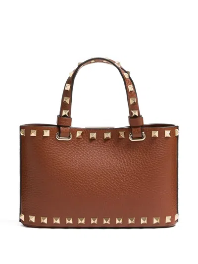 Valentino Garavani Rockstud Leather Mini Bag In Brown