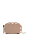Valentino Rockstud Mini Grainy Leather Crossbody In Pink