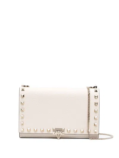 Valentino Garavani Rockstud Leather Mini Bag In Sand