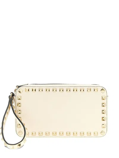 Valentino Garavani Rockstud Leather Mini Bag In Sand