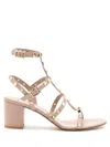 Valentino Studded Leather Block Heel Sandals