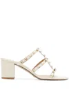Valentino Modern Open Toe Block Heel Sandals In Neutral