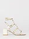 Valentino Garavani Rockstud Leather Sandals In White