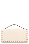 Valentino Garavani Rockstud Leather Wallet On Chain In Neutral