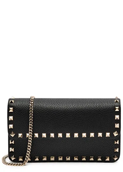 VALENTINO GARAVANI VALENTINO GARAVANI ROCKSTUD LEATHER WALLET-ON-CHAIN