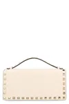 Valentino Rockstud Grainy Leather Wallet On Chain In Sand