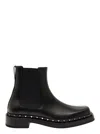 Valentino Garavani 'rockstud M-way' Black Ankle Boots With Studs Detailing In Smooth Leather Man In Multicolor