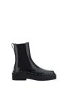 Valentino 50mm Rockstud M-way Leather Ankle Boots In Black