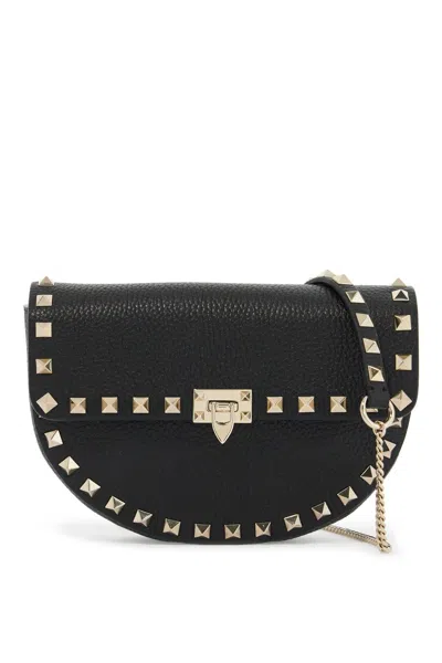 Valentino Garavani Mini Rockstud Leather Saddle Crossbody Bag In Multicolor