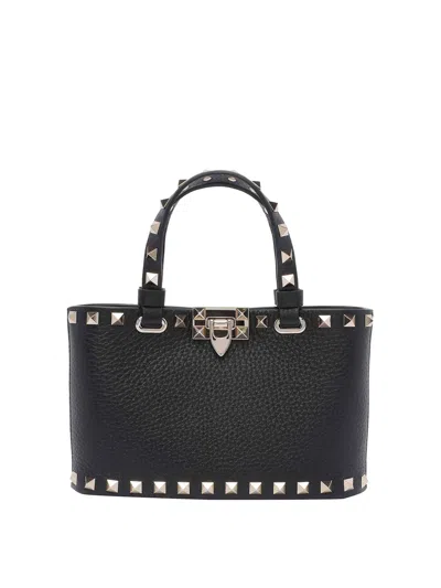 Valentino Garavani Rockstud Mini Handbag In Black