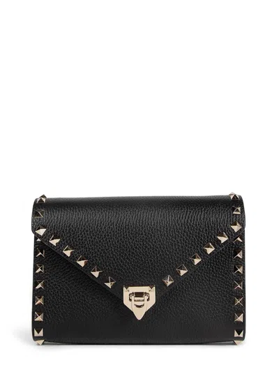 Valentino Garavani Rockstud Mini Handbag With Removable Chain Strap - 20.5 X 12.5 X 5.5 Cm In Black