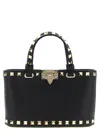 Valentino Rockstud Mini Tote Bag With Chain Strap In Black