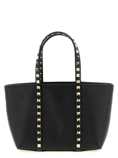 Valentino Garavani Rockstud Mini Shopping Bag In Black