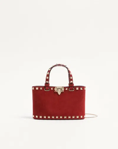 Valentino Garavani Rockstud Mini Suede Shopping Bag Woman Red Uni