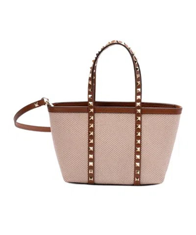 VALENTINO GARAVANI VALENTINO GARAVANI CHECKERED STUD DETAILED TOTE BAG