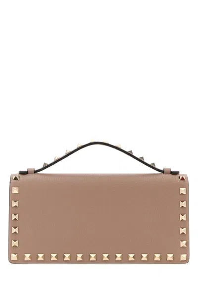 Valentino Garavani Rockstud Mini Wallet With Strap In Poudre
