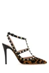 Valentino Garavani Printed Calf Hair Rockstud Pumps In Multi