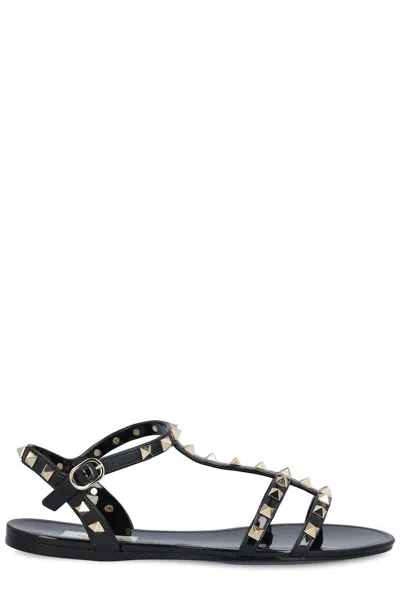 VALENTINO GARAVANI GARAVANI ROCKSTUD OPEN TOE FLAT SANDALS