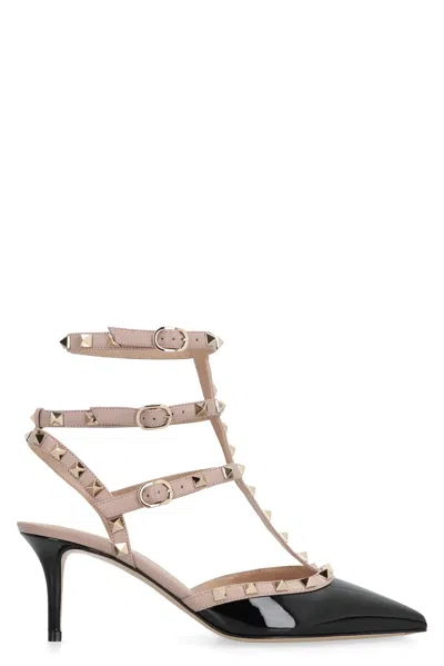 Valentino Garavani Rockstud Patent Leather Pumps In Black