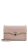 Valentino Rockstud Piccola Leather Crossbody Bag In Pink