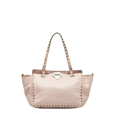 Valentino Garavani Rockstud Pink Leather Shoulder Bag ()