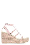 Valentino Studded Espadrille Platform Sandals In Pink