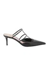 Valentino Rockstud Wispy Leather Slingback Pumps In Black