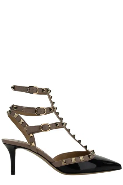 Valentino Garavani Studded Leather Stiletto Pumps In Black
