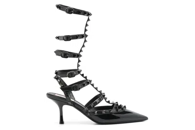 Pre-owned Valentino Garavani Rockstud Pointed Toe Pumps Black (women's)