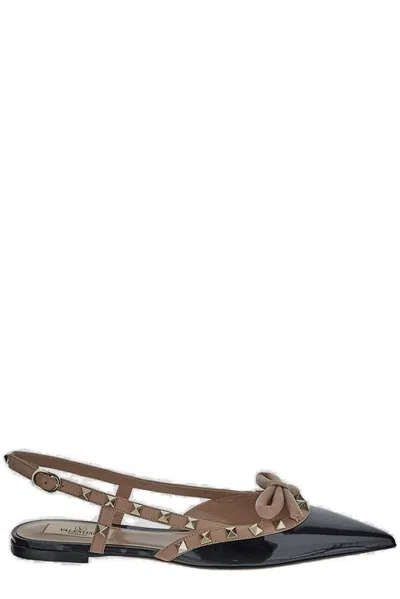 Valentino Garavani Rockstud Ballerina In Black