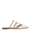 Valentino Rockstud Patent Leather Slippers In Nude