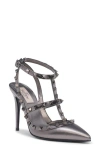 Valentino Garavani Laminated Grey Rockstud Pumps With 10 Cm Heel In Leather Woman In 113 Antracite