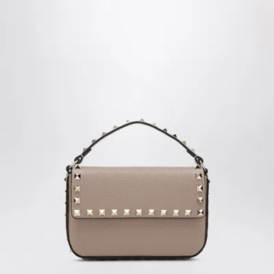 Valentino Garavani Rockstud Pouch In Grained Calf Leather, Powder In Pink