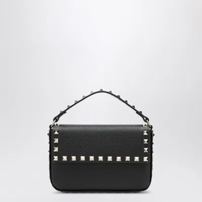 Valentino Garavani Rockstud Pouch In Grained Calfskin Leather, Black