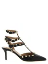 Valentino Rockstud Leather Slingback Pumps In Black