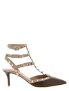 Valentino Rockstud 65 Two-tone Leather Pumps In Brown