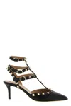 Valentino Rockstud Leather Slingback Pumps In Black