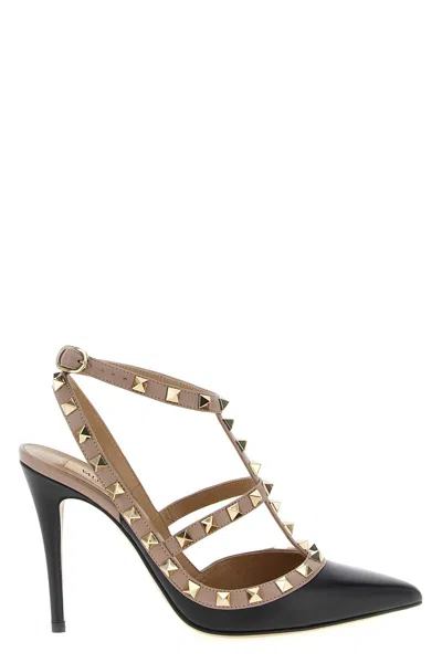 Valentino Garavani Valentino Rockstud Caged 100 Patent Pump In Black